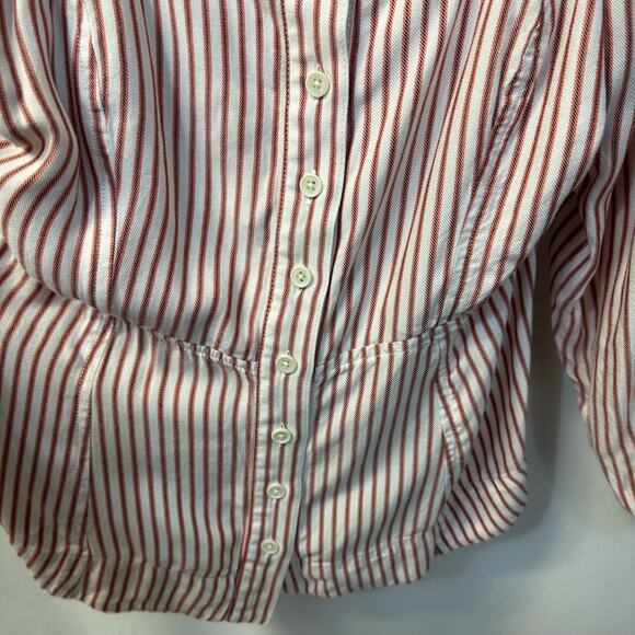 Cabi Carnival Top Puff Sleeve Smocked Back Long Sleeve Striped #5890 Medium - Picture 5 of 8